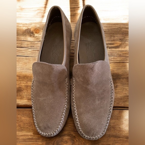 Salvatore Ferragamo Taupe Suede Loafers size 11.5 - Picture 1 of 13